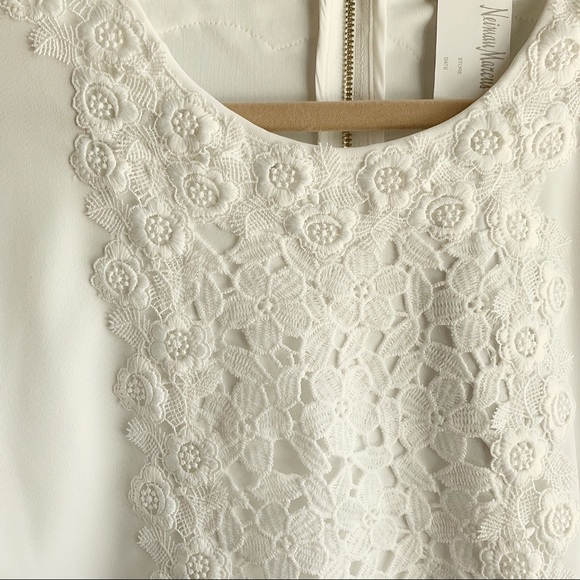 NEW Neiman Marcus White Bridal Lace Top - Picture 3 of 7